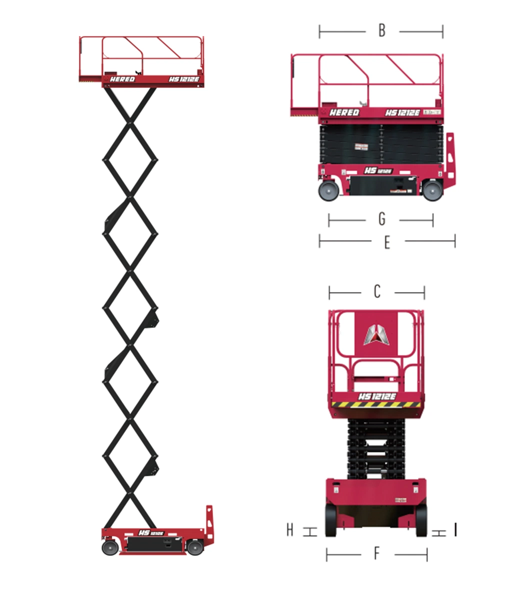 8m Hydraulic Lift Scissor Lift Elevator Mobile Lifting Platform